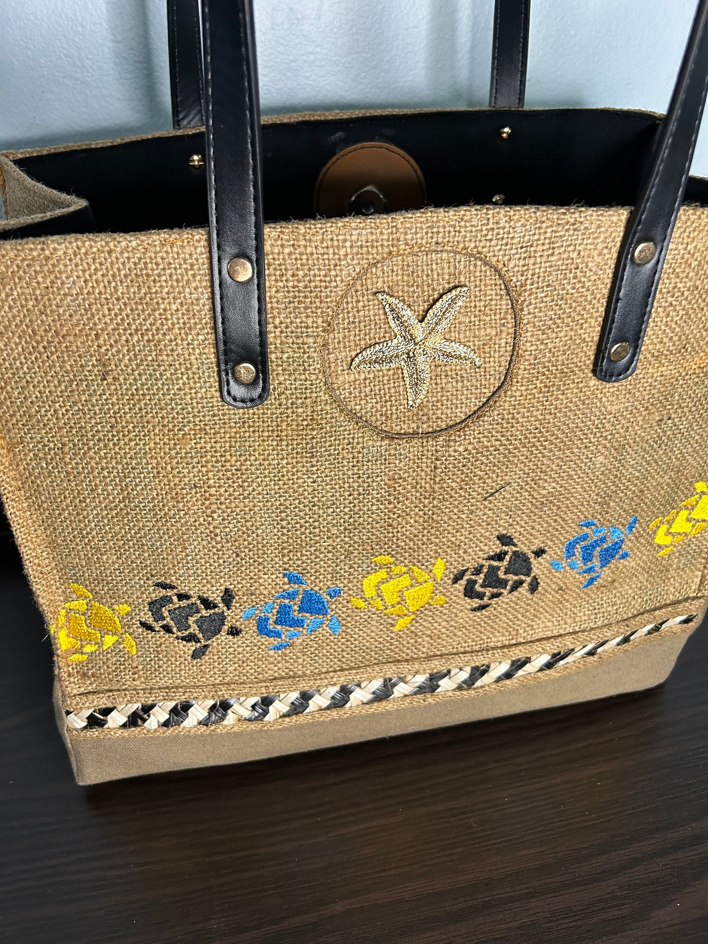 Burlap box tote bag