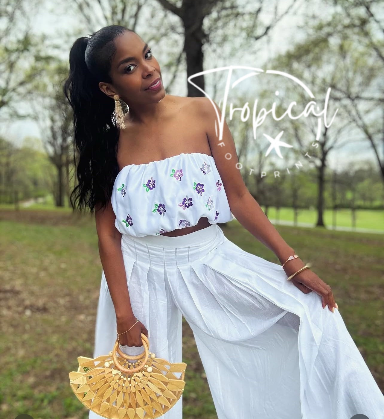 Embroidered Bubble Top