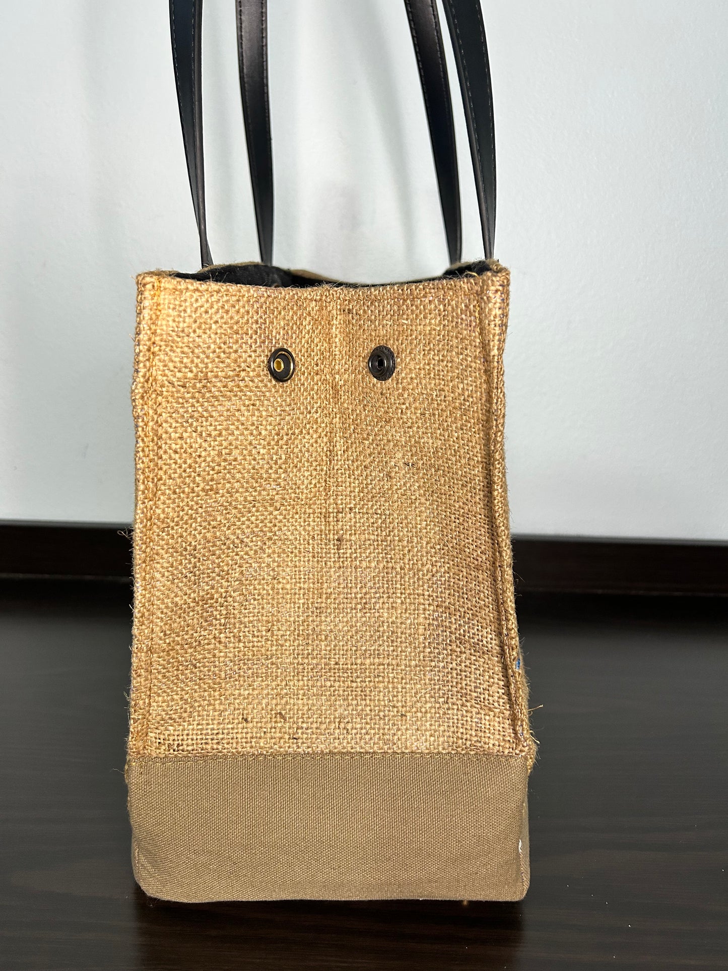 Burlap box tote bag