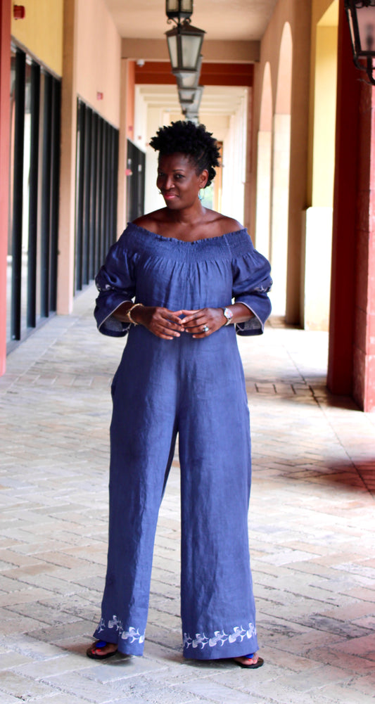 Linen Off the Shoulder Romper